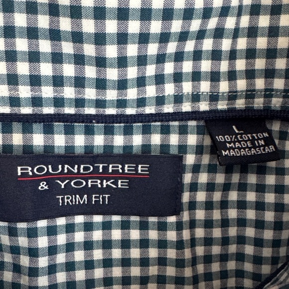 Roundtree & Yorke Green Checkered Casual Shirt - Picture 2 of 5